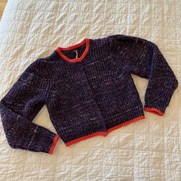 Free People Walk On by Cardigan Sweater Wool Purple - Image 3