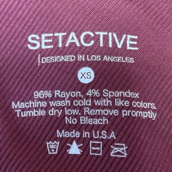 Set Active Red Maroon One Shoulder Sleeveless Pullover Athletic Crop Top Size XS - Image 3