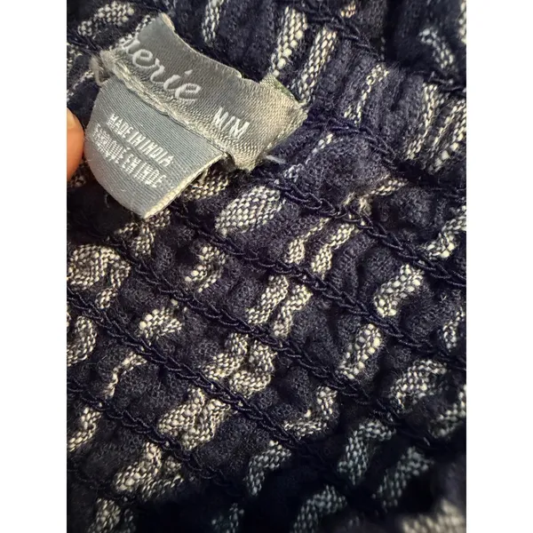 Aerie Strapless Striped Jumpsuit Women Medium Navy Blue Smocked Tie Front Jogger - Image 8