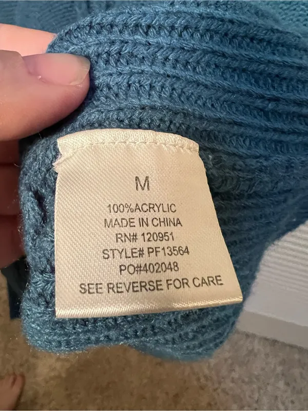 Pink Rose Women’s Size Medium Cowl Neck Sweater Dress Turquoise Green Blue Cable - Image 9