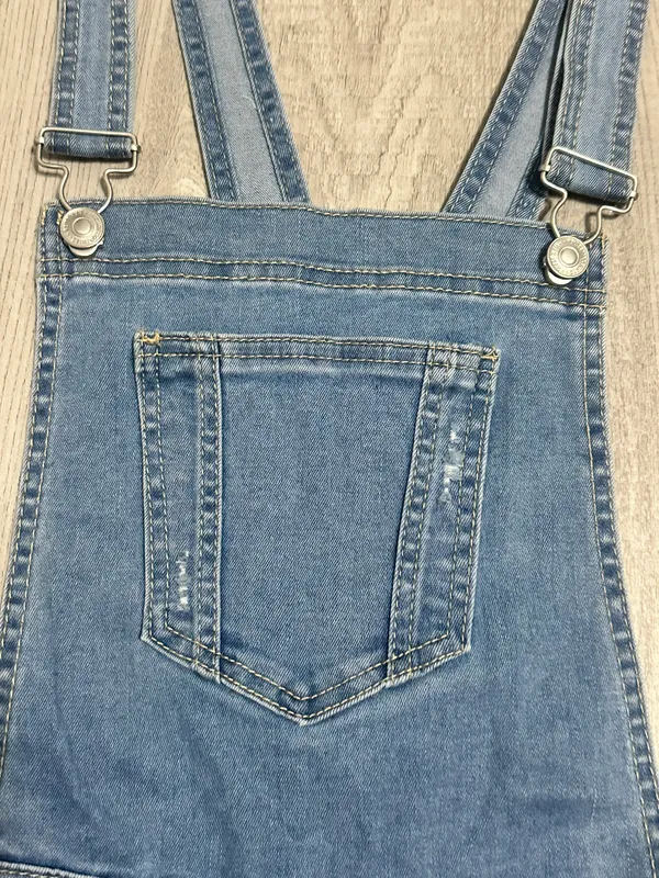 Wax Jean Denim Short Overalls - Image 6