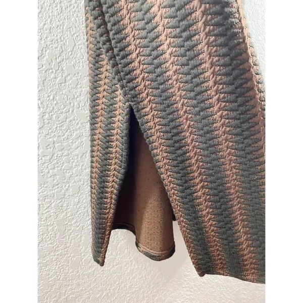 Anthropologie Maeve Meridian Midi Striped Quilted Brown Black Dress NWT - Image 9