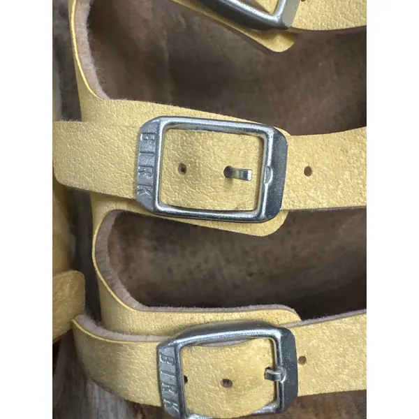 Birkenstock Florida Fresh Brushed Vanilla Yellow Triple Buckle Sandals Womens 38 - Image 6