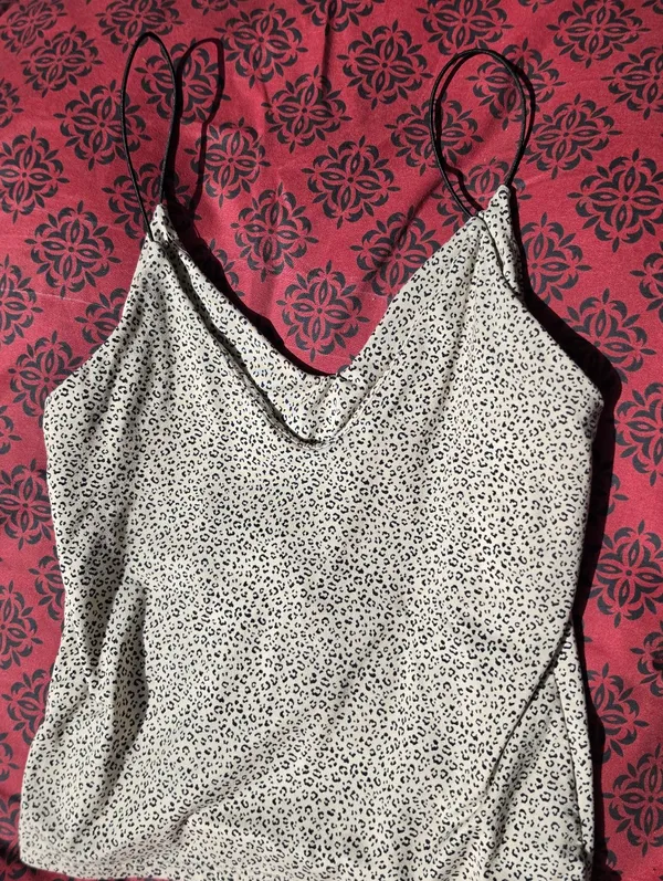 Gaze Tan Leopard Print Cami Top M Brown Size M - Image 3