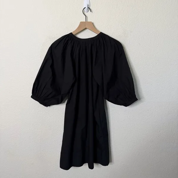 NWT Amour Vert Esther Organic Cotton‎ Poplin Dress Black Womens Size XS - Image 5