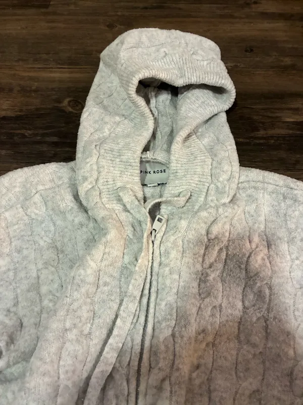 grey knitted zip up Gray Size M - Image 2