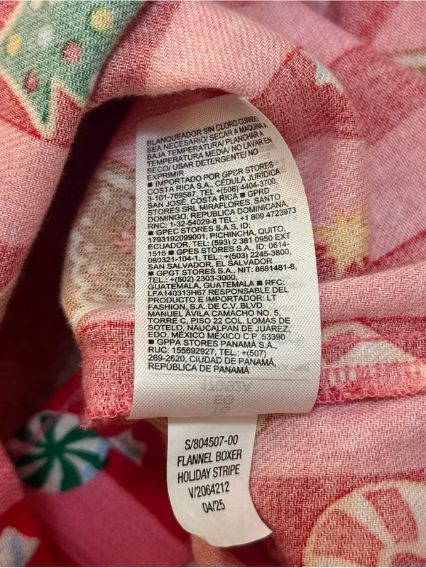 Old Navy Holiday Flannel Boxer Shorts XL Pink Red Christmas Gingerbread - Image 7