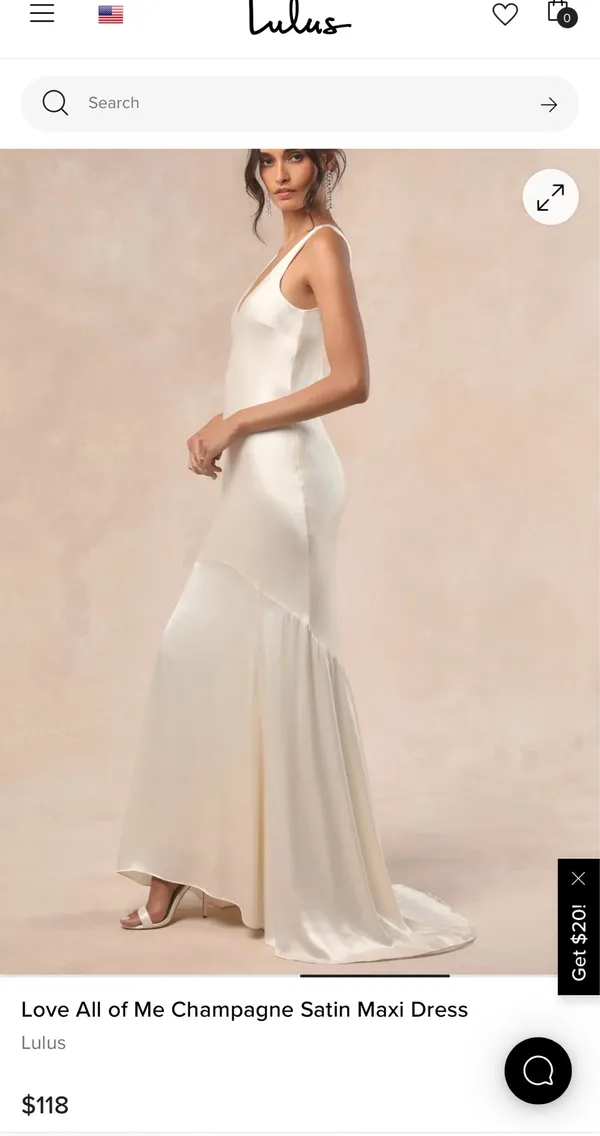 Lulus Champagne Satin Dress - Image 3