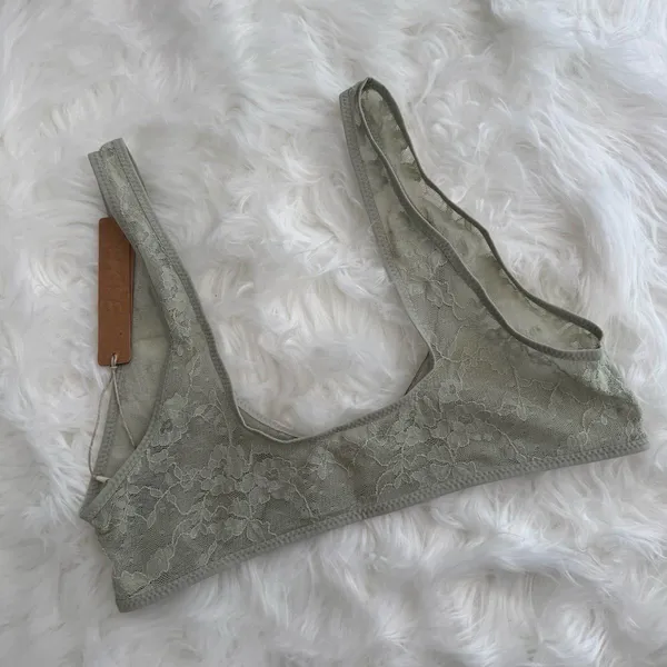 Skims Stretch Lace Plunge Bralette Talc Multi Size Small - Image 7