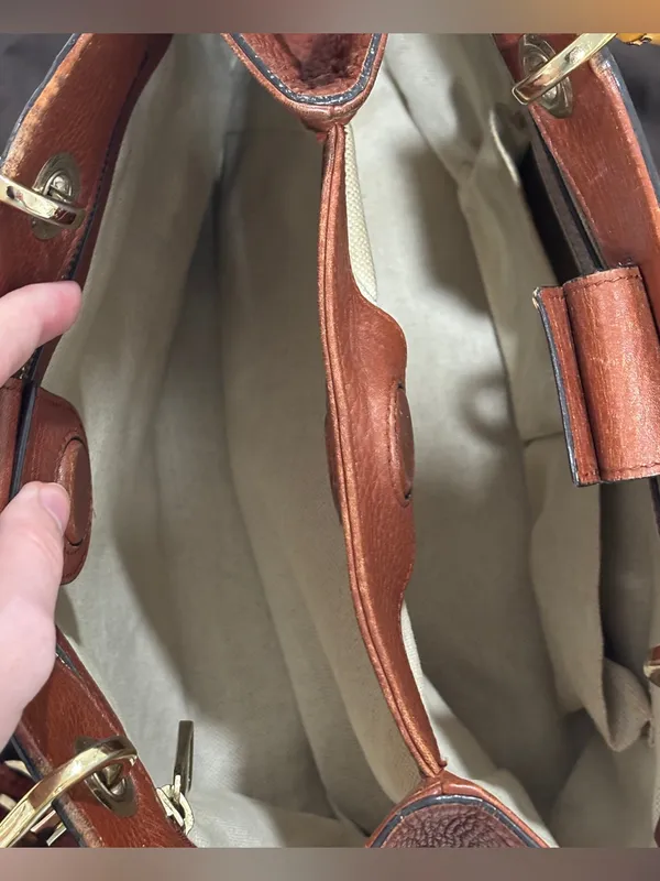 Vintage Gucci Bamboo Shopper Tote Crossbody Bag - Image 7