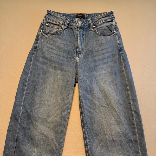 Quince Stretch Bella Stretch Barrel Jeans Atlantic Blue Organic Cotton Size 27 - Image 3
