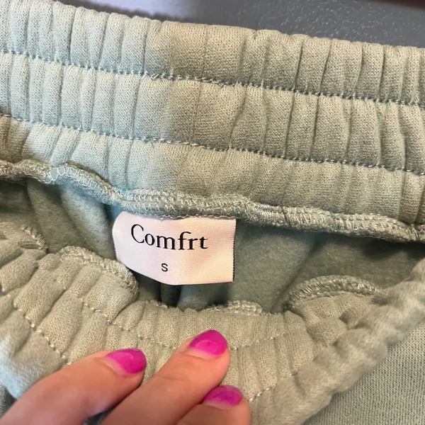 Comfrt Travel Sweatpants Joggers Aloe Mint Green Fleece Women's Small New‎ - Image 4