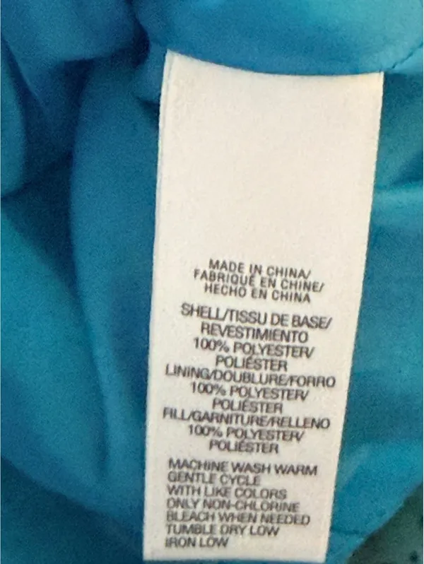 IZOD Women’s Quilted Puffer Vest Blue Teal Snap Front Mock Neck Size Small S - Image 5