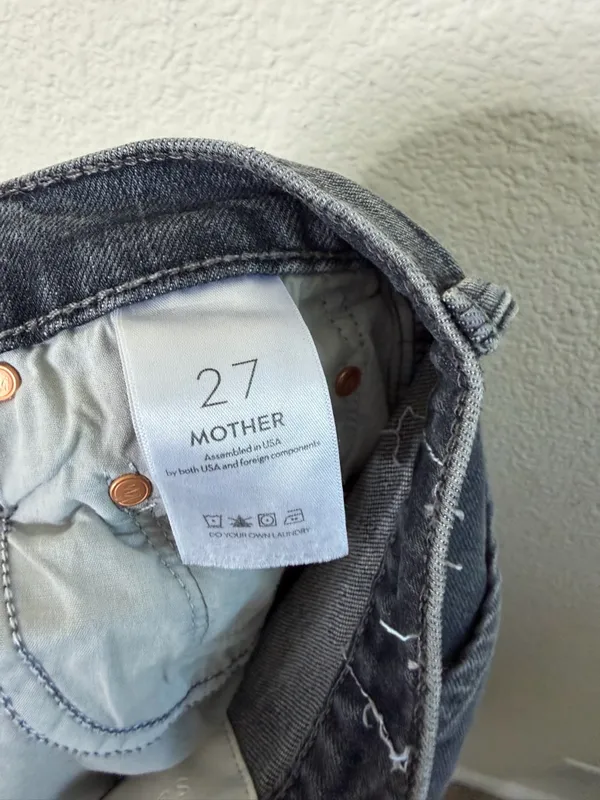 MOTHER‎ Superior The Rambler Zip Flood Outta Sight Jeans In Charcoal Womens 27 - Image 11