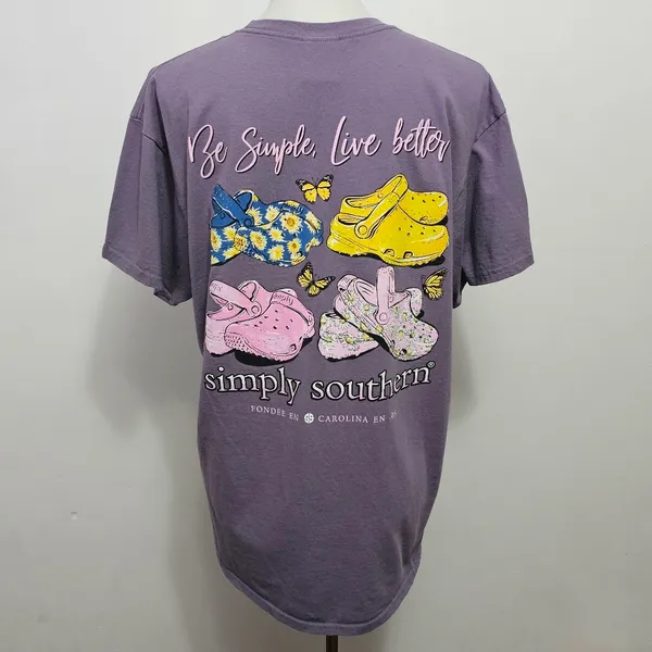 Simply Southern Light Purple Be Simple Live Better Short Sleeve Tee Size Large - Image 5