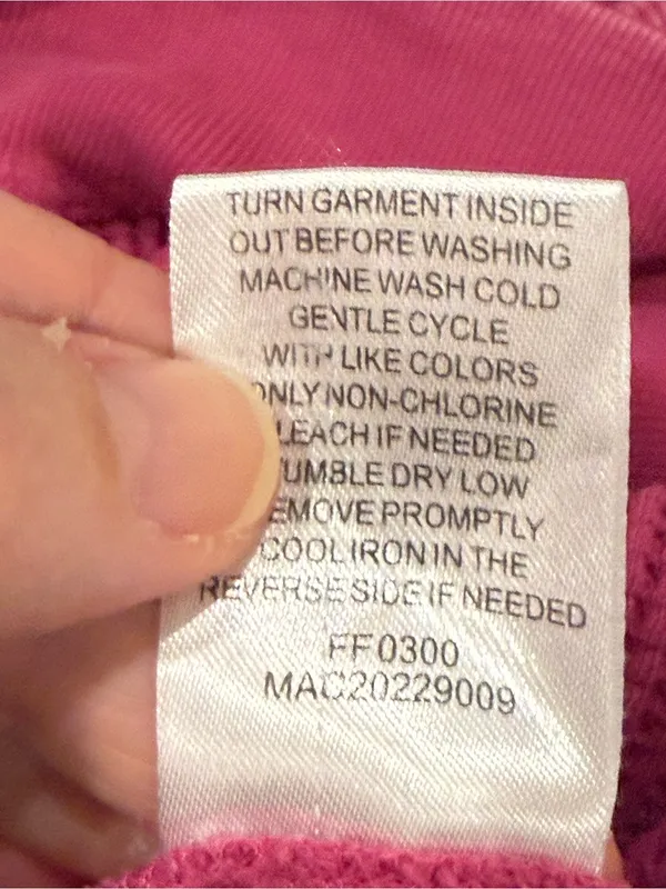 Mac and Me Pink Mineral Wash Waffle Knit Thumbhole Top Large - Image 8