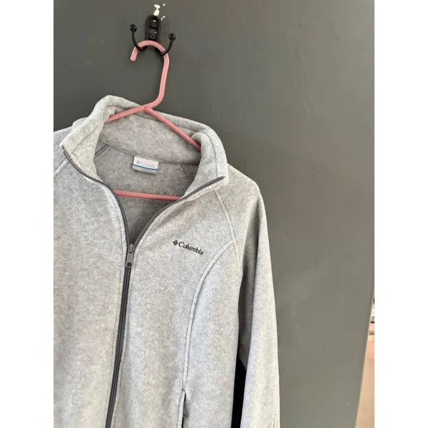 Columbia Benton Springs Fleece Jacket Womens Small Light Gray Full Zip Outdoor - Image 2