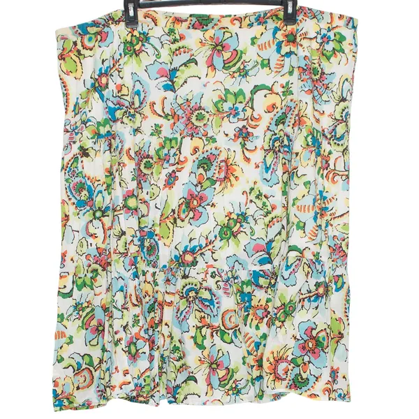 White Stag Skirt Cottage Boho Floral Maxi Tiered Romantic Prairie Feminine Hippie Garden XL - Image 5