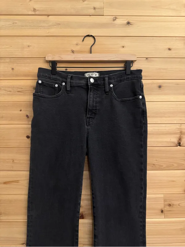 Madewell 29/8 Black Mid Rise Kick Out Jeans Casual Gothic School Bootcut - Image 2