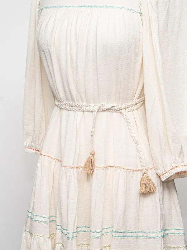 Current Air  - Tiered Mini Dress with Braided Belt - Image 12
