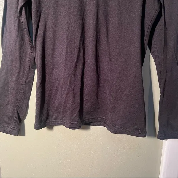 Wuhoupro‎ Women's Size Medium Long Sleeve T-Shirt Fleece Lined Black Microfiber - Image 5