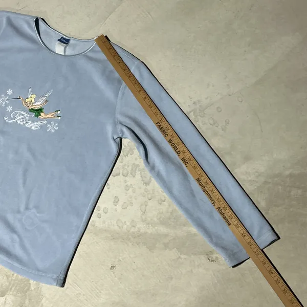 Vintage Disney "Tink" Tinkerbell Blue Sweatshirt Women's SZ XL Embroidered - Image 7