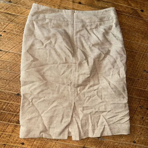 Ann Taylor brown textured business casual 0 pencil skirt - Image 3