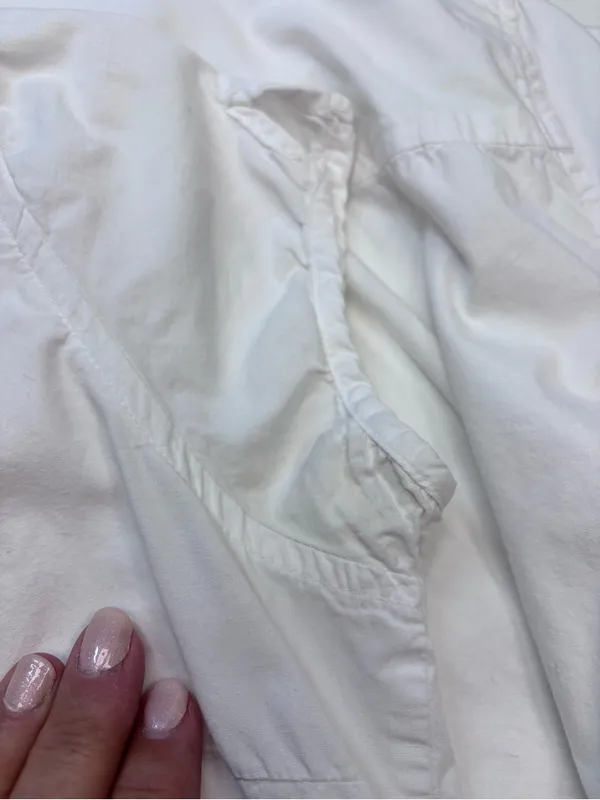 Lefties Zara Crisp White Short Cap Sleeve Button Down Cotton Blouse Size M MEX28 - Image 11