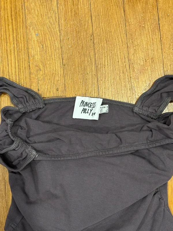 Princess Polly Grey Off the Shoulder Top - Image 5