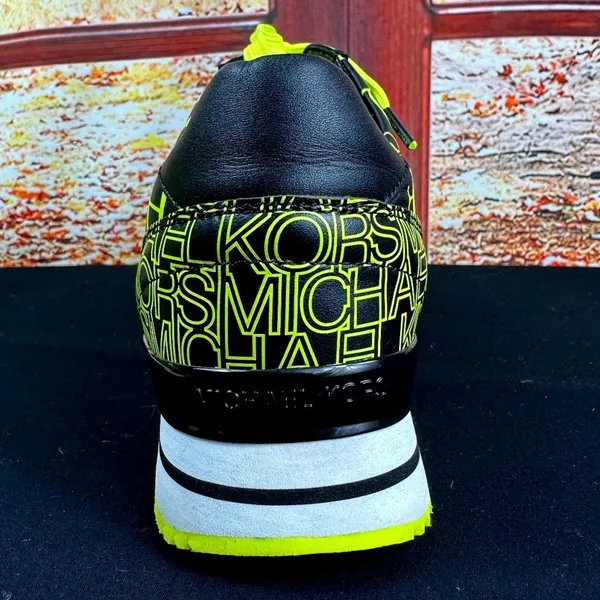 Michael Kors Neon Yellow and Black Trainers - size 9M - Image 12