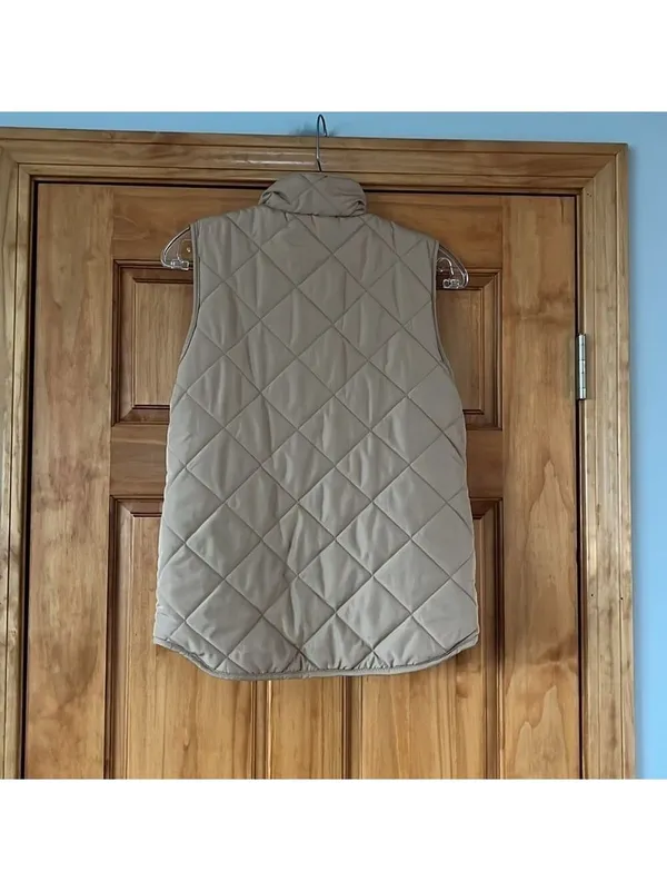 Beige Puffer Vest Sleeveless - Image 4