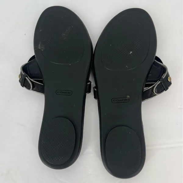 Coach Black Sandals with Gold Accent coach medallions - Image 8