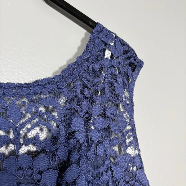 David's Bridal Blue Lace Top Formal Midi Length Dress - Women's Plus Size 18 - Image 2
