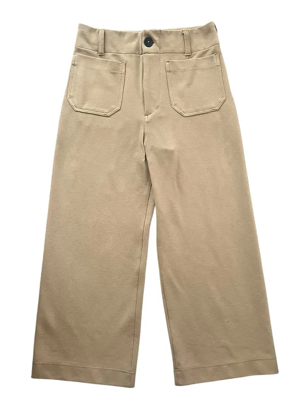 Anthropologie Maeve The Colette Knit Crop Wide-Leg Pants Size 28 True Camel Tan - Image 2