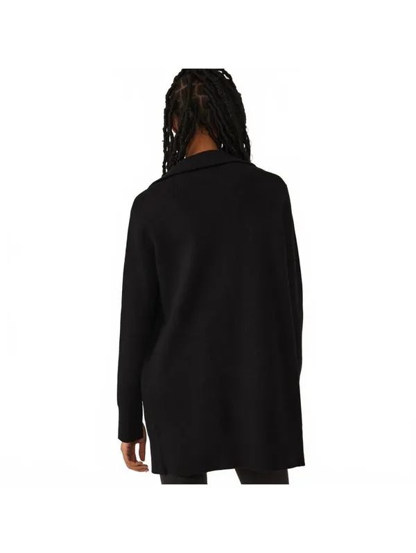 Free People Sarah Knit Cardigan Sweater Ribbed Longline Black Women's Size XS - Image 3