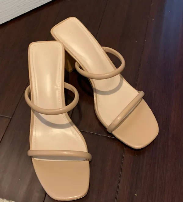 Bamboo & Nude Strappy Heels Tan Size 9.5 - Image 2