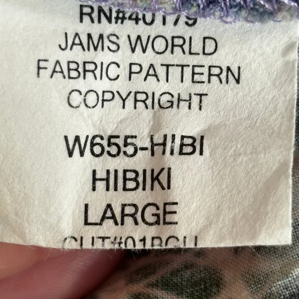 Jams World Hibiki Tank Top Large Blue Green Yellow Abstract Print Rayon‎ Hawaii - Image 10