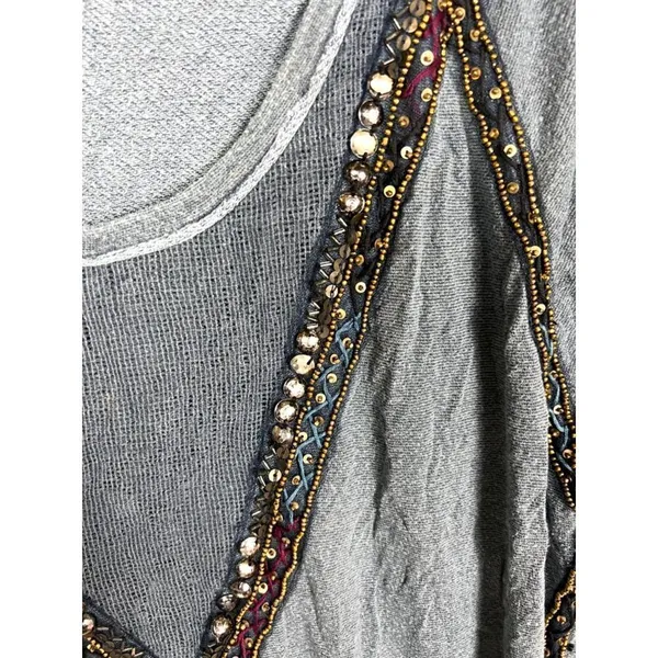 Free people sequin embellished‎ blue tunic - Image 4