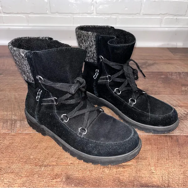 BareTraps Leather Fur-Lined Lace-Up Boots - Image 2