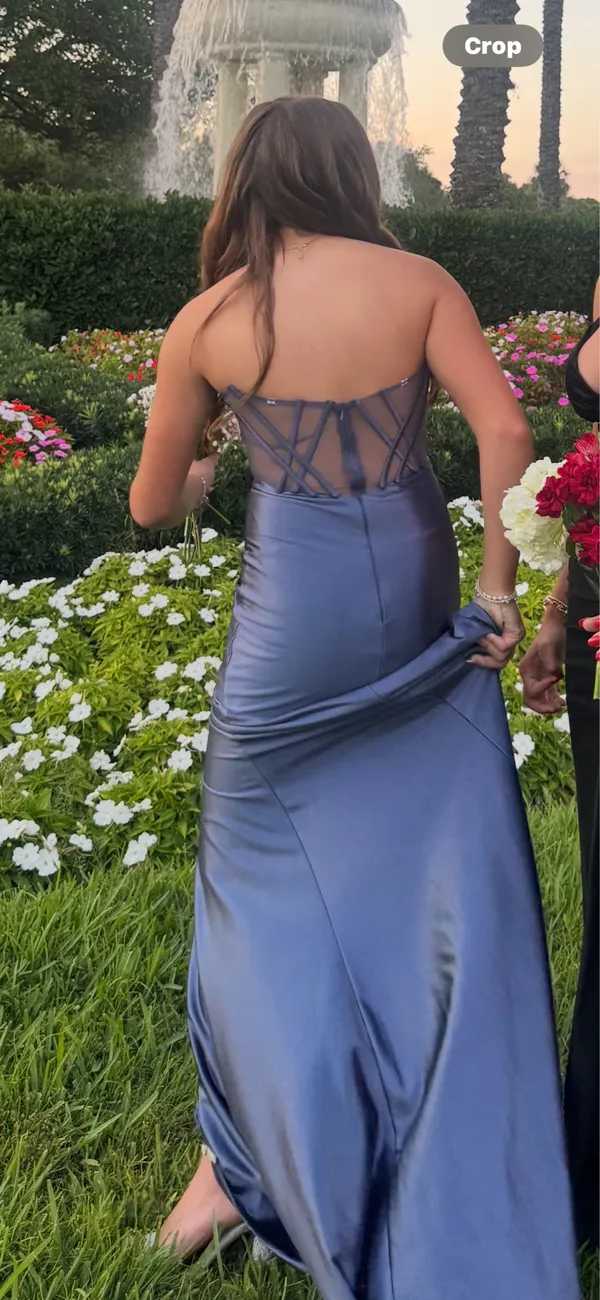 Blue corset Prom dress- Size 2- Original Price $500 - Image 4