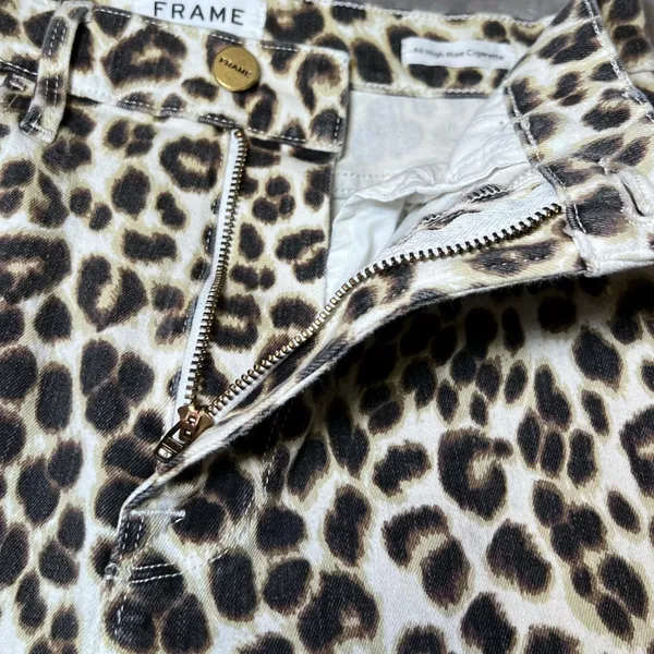 Frame‎ Womens Size 27 Ali High Rise Cigarette Leopard Print Jeans Trendy Chic - Image 7