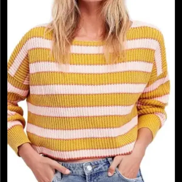 Free People Just My Stripe Sweater - Image 11