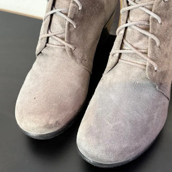 Dansko Suede Leather Lace‎ Up Wedge Ankle Boots Gray Women 41 US 10.5 11 - Image 5