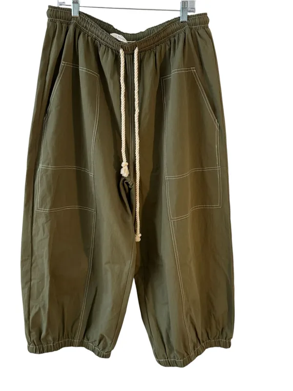 ODDI Los Angeles Olive Boho Balloon Jogger Pants Plus Size 3X Utility - Image 10