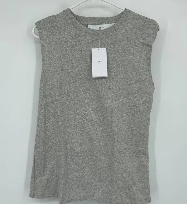 NWT IRO Tarika Sleeveless Crewneck Top Padded Shoulder Size XS Organic Cotton - Image 2