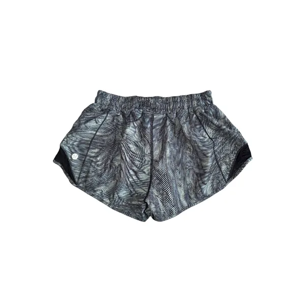 Lululemon Hotty Hot Shorts Womens 4 Teal‎ Grey Wavy Print Excellent Running Gym - Image 2