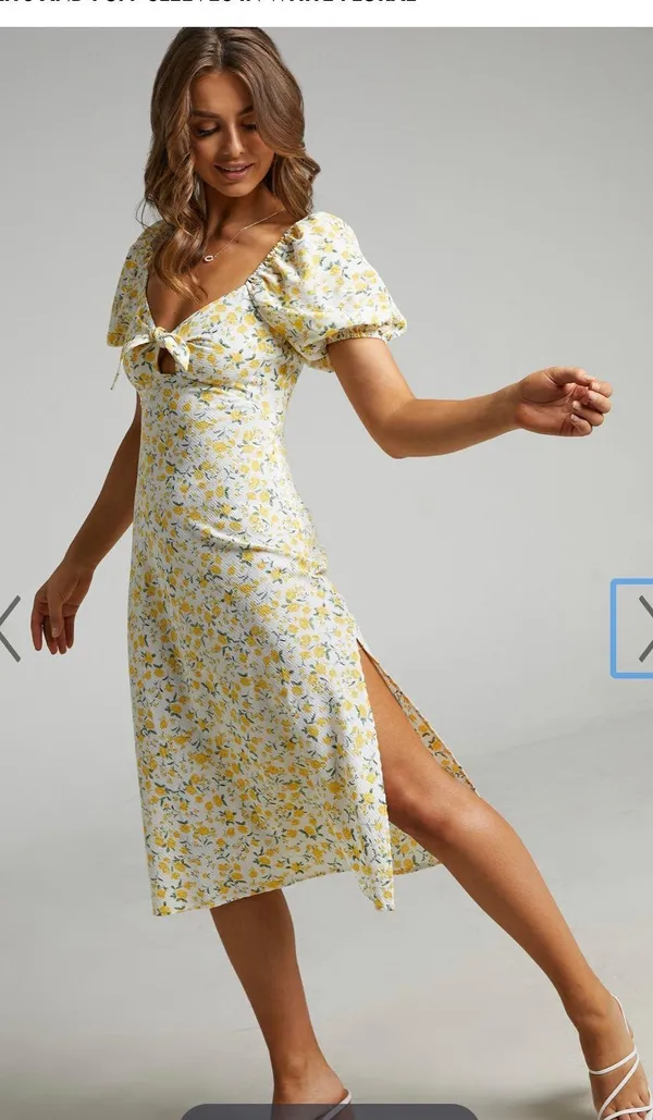 Showpo Tie Front Midi Floral Dress - Image 2