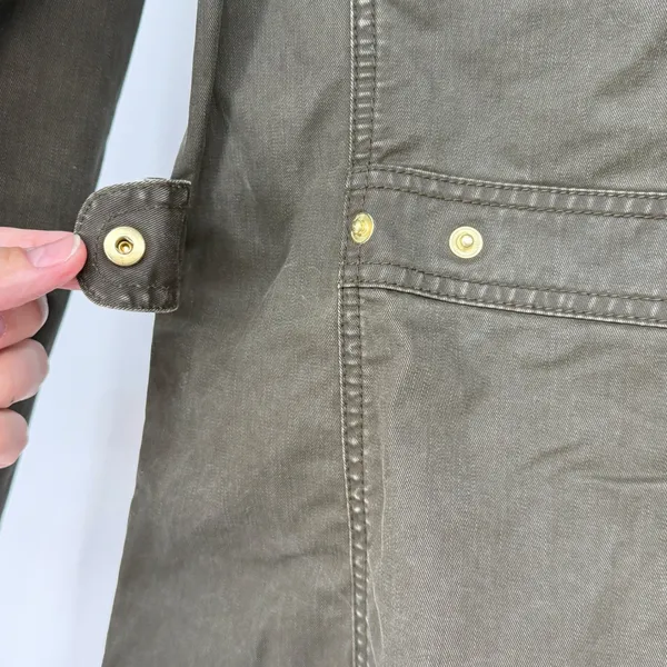 J.Crew Field Jacket‎ Womens Small Brown Cotton Utility Military Coat - Image 4