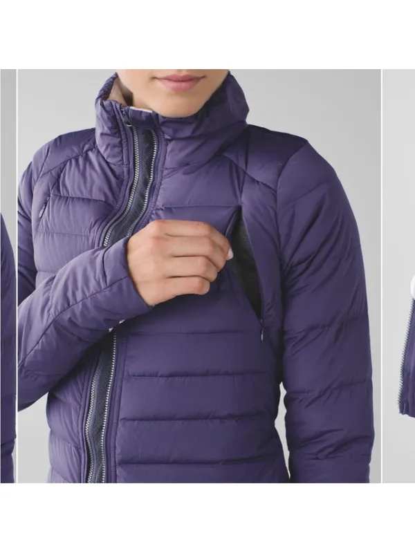 Lululemon Fluffed Up Jacket nightfall purple size 6 pit zips - Image 3