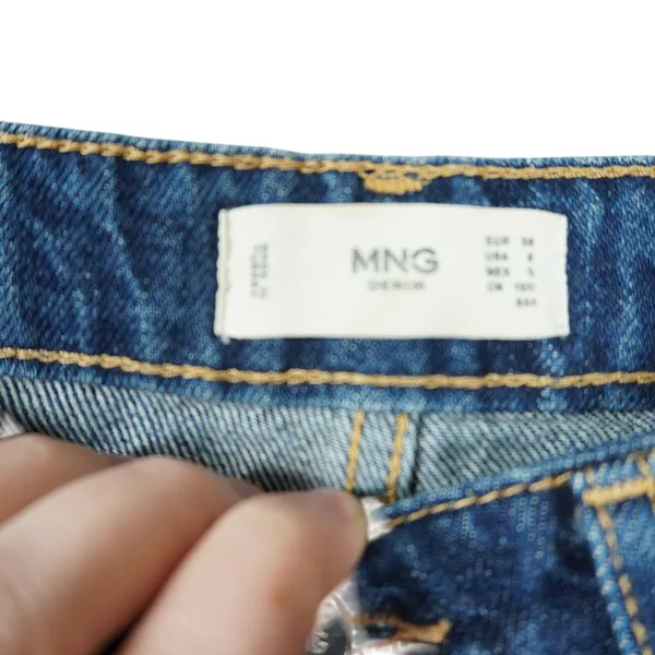 Mango MNG‎ Women's Size 4 Denim 100% Cotton Wide Leg High Waisted Blue Jeans - Image 4